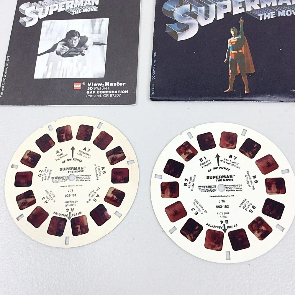 VTG 1978 View Master GAF Superman The Movie 3 Reel Set J78 Showtime
